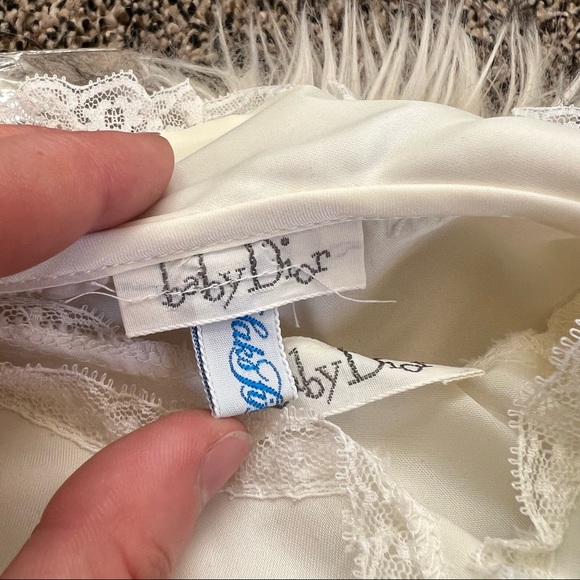 Vintage Christening Gown Baby Dior Saks Fifth Avenue White Night Gown Robe Dress - Picture 3 of 10